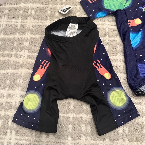 Weimostar Large Kids cycling Lycra Shorts and Tshirt Set Space 12-14 biking - Picture 2 of 8